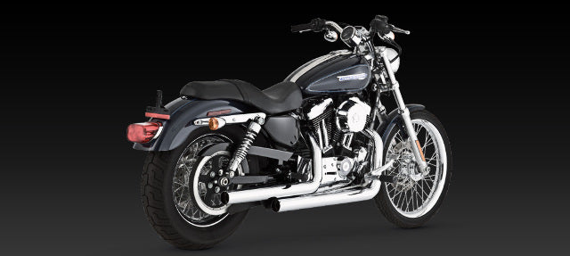 Vance & Hines Straightshots Chrome Exhaust 2004-2013 Harley Davidson Sportster