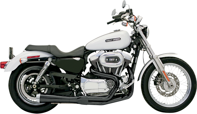 Bassani Black 2-1 Road Rage Megaphone Exhaust for 86-03 Harley Sportster XLH