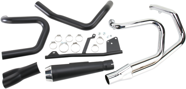 Bassani Black 2-1 Road Rage Megaphone Short Exhaust for 04-13 Harley Sportster