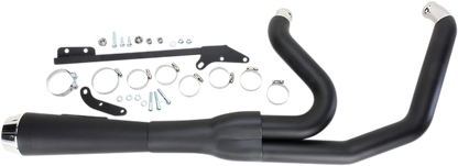 Bassani 2-1 Black 4" Road Rage Megaphone Exhaust for 06-17 Harley Dyna FXDC FXDL