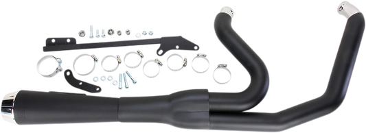 Bassani 2-1 Black 4" Road Rage Megaphone Exhaust for 06-17 Harley Dyna FXDC FXDL