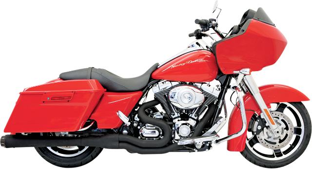 Bassani Black Road Rage II Mega Power 2-1 Long Exhaust for 99-16 Harley Touring