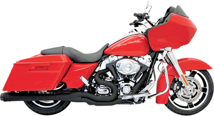 Bassani Black Road Rage II Mega Power 2-1 Long Exhaust for 99-16 Harley Touring