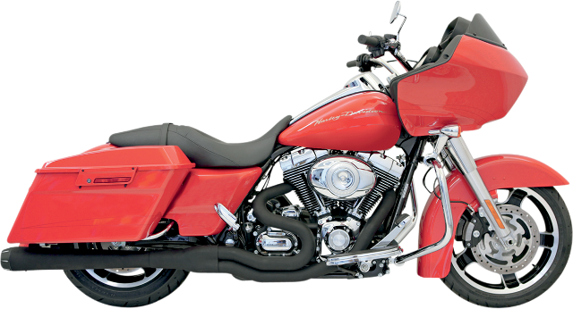 Bassani Black B4 Megaphone 2-1 Exhaust for 99-16 Harley Touring FLHX FLHR FLTR