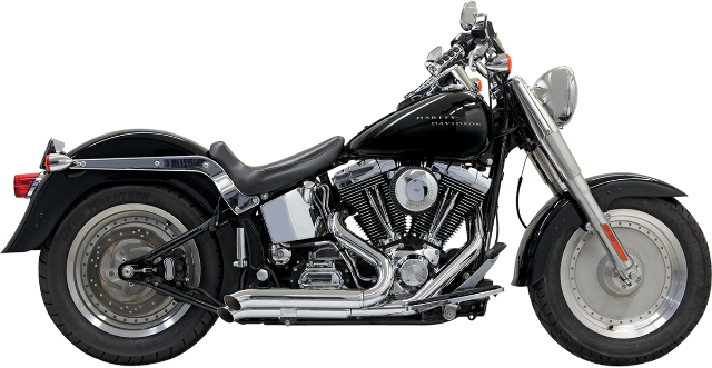 Bassani Chrome 2-2 Pro Street Exhaust for 1986-2017 Harley Softail FXST FLST