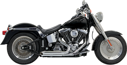 Bassani Chrome 2-2 Pro Street Exhaust for 1986-2017 Harley Softail FXST FLST