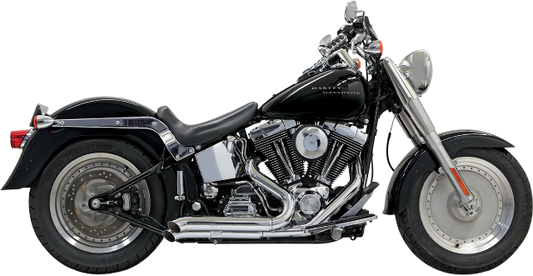 Bassani Chrome 2-2 Pro Street Exhaust for 1986-2017 Harley Softail FXST FLST