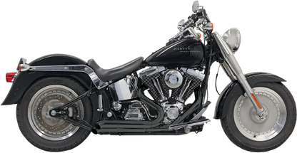 Bassani Black 2-2 Pro Street Exhaust for 86-17 Harley Softail FXST FXS FLSTN FLS