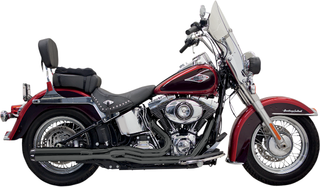 Bassani Black Road Rage B1 Power 2-1 Exhaust 86-17 Harley Softail FLST FLSTF