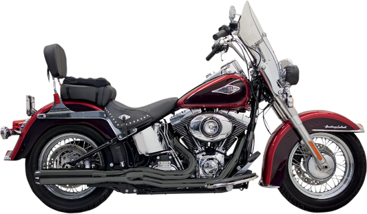 Bassani Black Road Rage B1 Power 2-1 Exhaust 86-17 Harley Softail FLST FLSTF