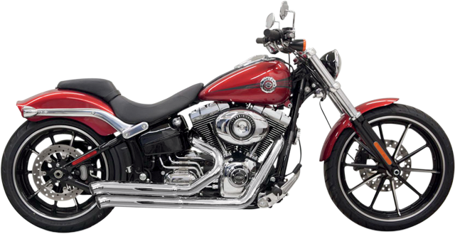 Bassani Chrome 2-2 Pro Street Exhaust for 08-17 Harley Rocker Breakout FXSB FXCW