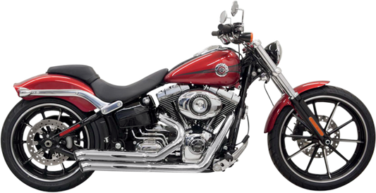 Bassani Chrome 2-2 Pro Street Exhaust for 08-17 Harley Rocker Breakout FXSB FXCW