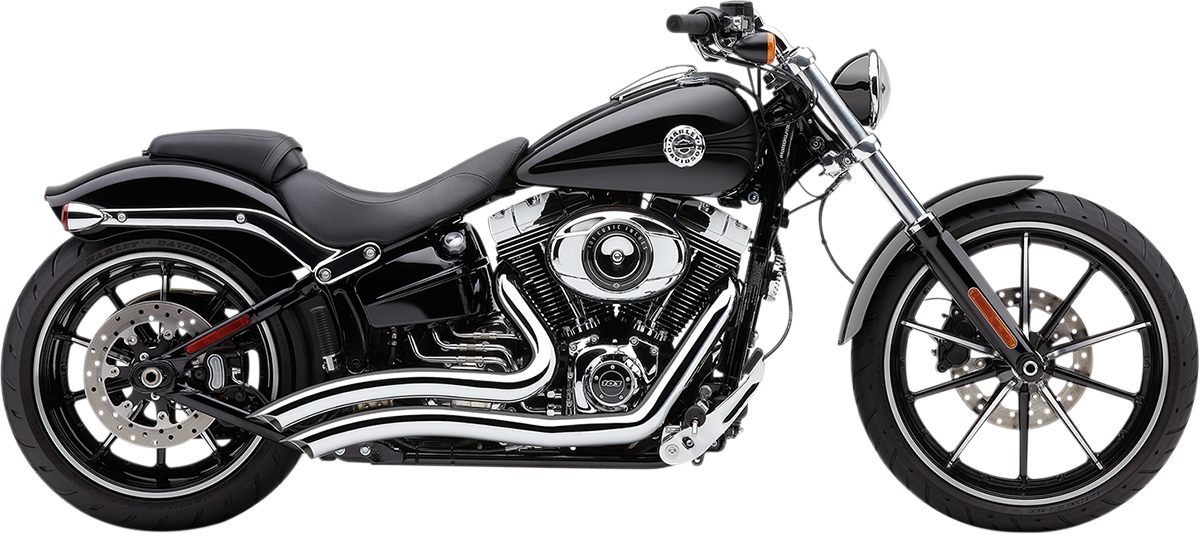 Cobra Chrome 2-2 Short Swept Exhaust for 2013-2017 Harley Breakout FXSB