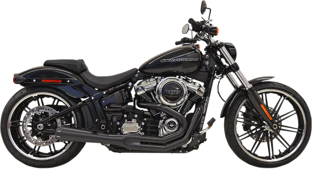 Bassani Black Road Rage 2-1 Megaphone Exhaust for 18-20 Harley Softail FXBR FXDR