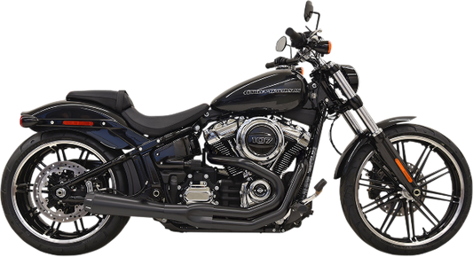 Bassani Black Road Rage 2-1 Megaphone Exhaust for 18-20 Harley Softail FXBR FXDR