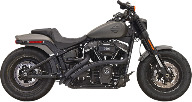 Bassani Black Radial Sweepers Exhaust System for 2018-2021 Harley Fatboy FLFB