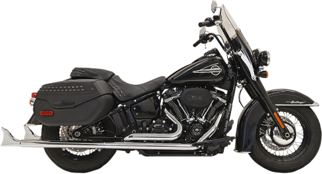 Bassani Chrome 33" True Dual Fishtail Exhaust 2018-2021 Harley Softail FLDE FLHC