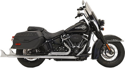 Bassani Chrome 33" True Dual Fishtail Exhaust 2018-2021 Harley Softail FLDE FLHC