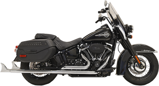 Bassani Chrome 33" True Dual Fishtail Exhaust 2018-2021 Harley Softail FLDE FLHC