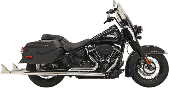 Bassani Chrome 36" True Dual Fishtail Exhaust for 18-19 Harley Softail FLDE FXBB