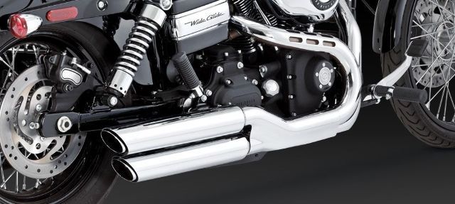 Vance & Hines Twin Slash 3" Slip On Mufflers fits 2008-2017 Harley Dyna FXDF