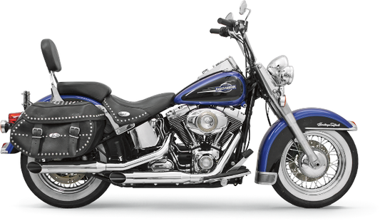 Bassani Chrome 3" Firepower Slip On Exhaust Mufflers for 07-17 Harley Softail
