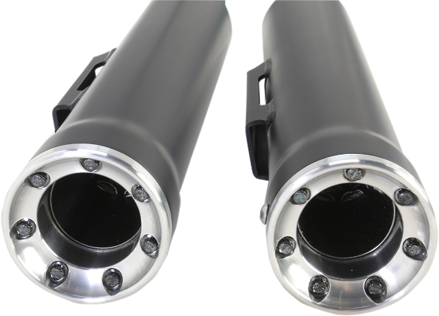 Cobra Black Straight Cut Slipon Exhaust Mufflers 91-17 Harley DYNA FXD FXDB FXDC