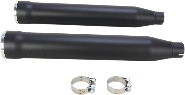 Cobra Black Straight Cut Slipon Exhaust Mufflers 91-17 Harley DYNA FXD FXDB FXDC