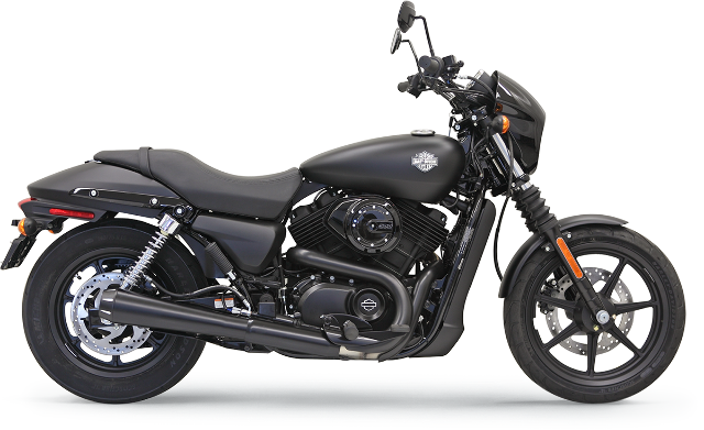 Bassani Black 4" Megaphone 2-1 Slip On Muffler 2015-2019 Harley XG500 XG750