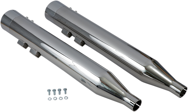 Bassani Chrome DNT 4" Rear Slip on Mufflers for 95-16 Harley Touring FLHX FLHR