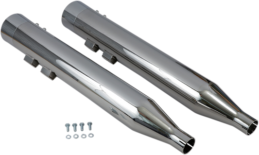 Bassani Chrome DNT 4" Rear Slip on Mufflers for 95-16 Harley Touring FLHX FLHR