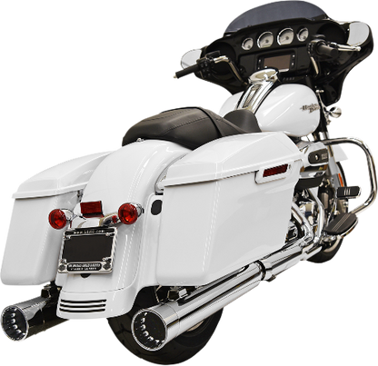 Bassani DNT Chrome 4" Round Slip on Exhaust Mufflers 17-19 Harley Touring FLHX