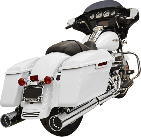 Bassani DNT Chrome 4" Round Slip on Exhaust Mufflers 17-19 Harley Touring FLHX