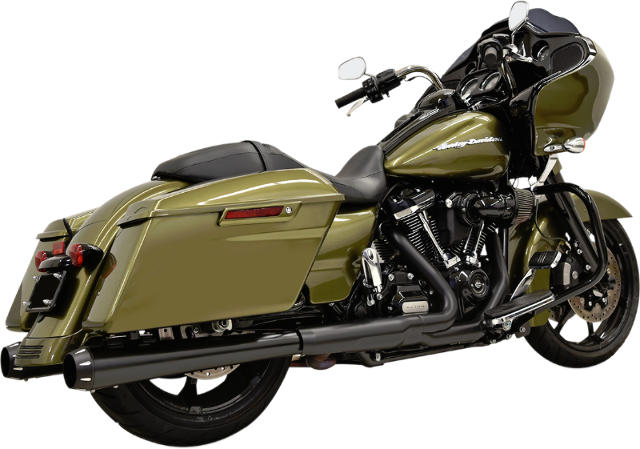 Bassani Black 4" DNT Slip On Exhaust Mufflers 17-19 Harley Touring FLHX FLTR