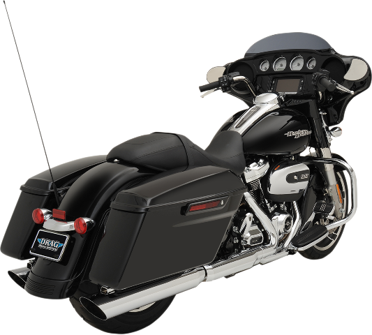 Drag Specialties Chrome 3 1/2" Slash Cut Exhaust Mufflers 2017-2022 Harley Touring