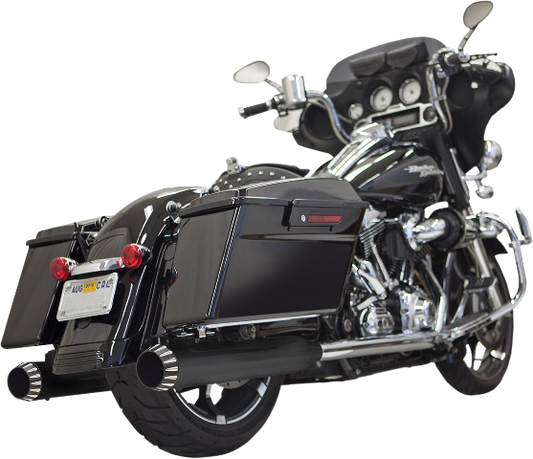 Bassani Black QNT 4" Slip On Exhaust Mufflers 1995-16 Harley Touring Bagger FLHX