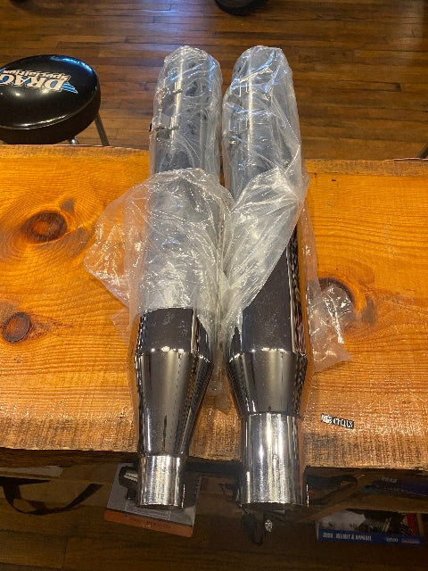 Khrome Werks 4" HP Plus Chrome Slip On Mufflers fits 2017-2026 Harley Touring M8