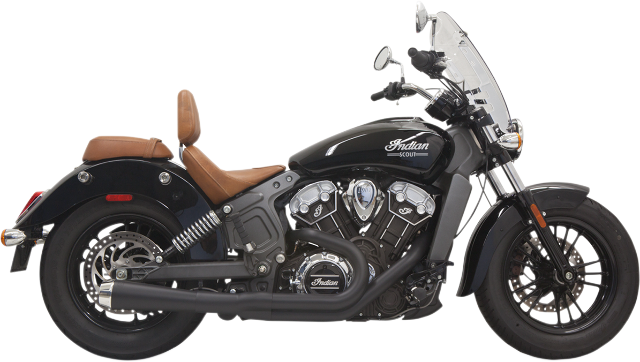 Bassani Black 2-1 Road Rage Megaphone Exhaust for 2015-2024 Indian Scout Bobber