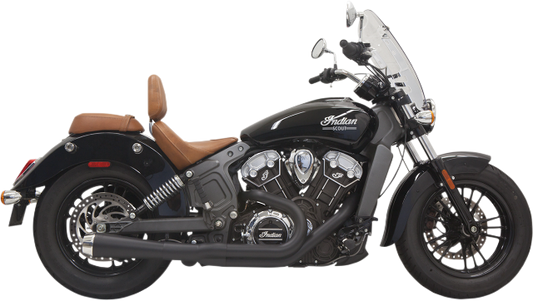 Bassani Black 2-1 Road Rage Megaphone Exhaust for 2015-2024 Indian Scout Bobber