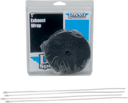 Drag Specialties Motorcycle 25' Exhaust 1" Heat Wrap Kit Black for Harley