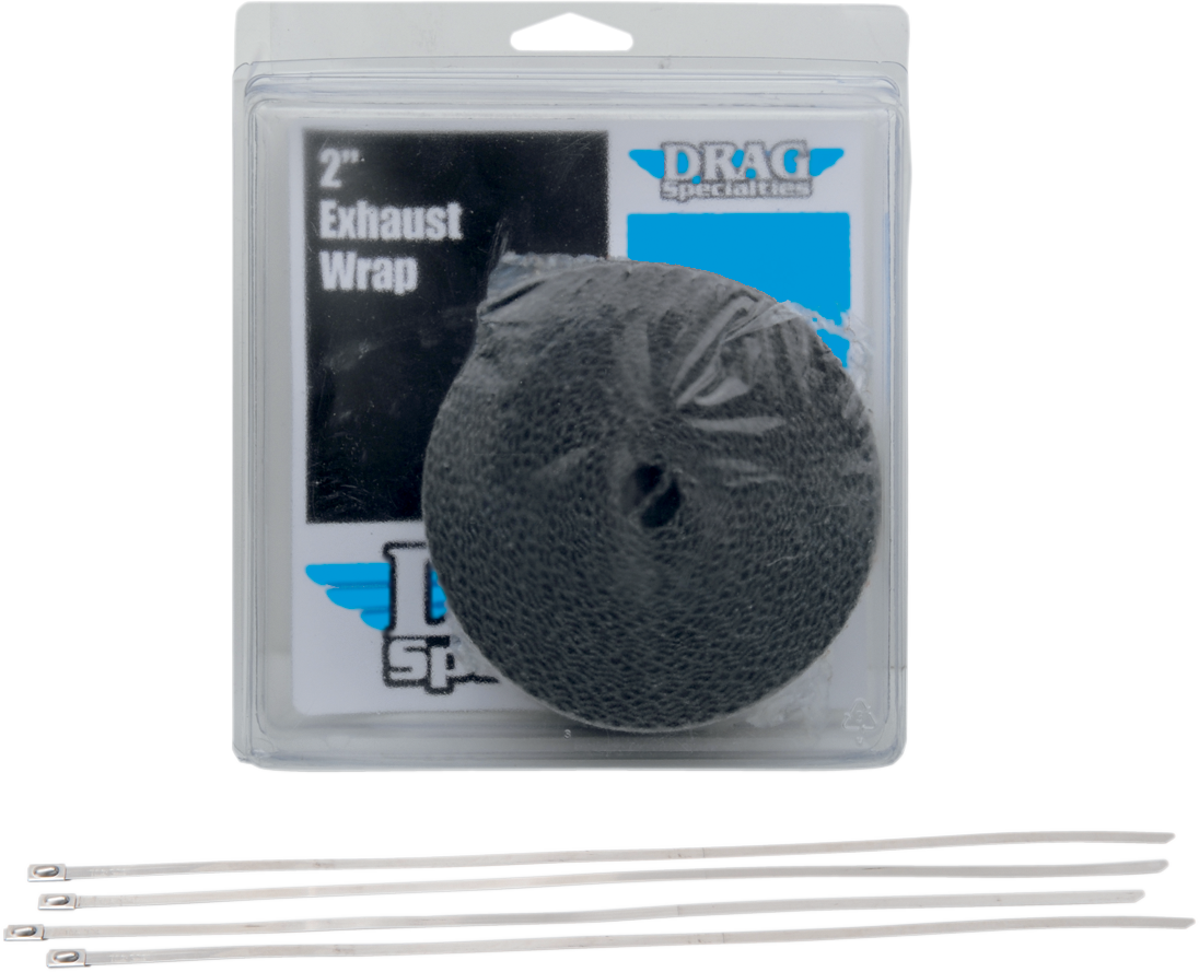 Drag Specialties Motorcycle Exhaust 2" Heat Wrap Kit Black 25 feet Drag pipe
