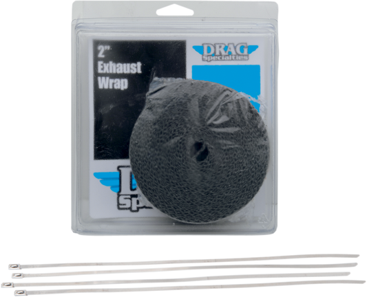 Drag Specialties Motorcycle Exhaust 2" Heat Wrap Kit Black 25 feet Drag pipe
