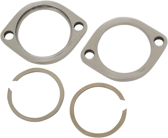 Drag Specialties Polished Exhaust Flange Kit 1984-2024 Harley Dyna Softail FLHX