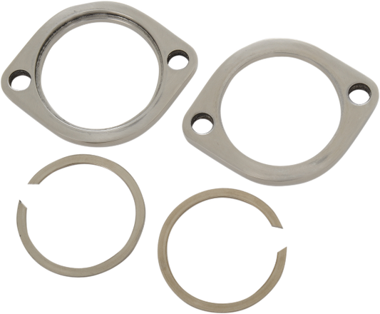 Drag Specialties Polished Exhaust Flange Kit 1984-2024 Harley Dyna Softail FLHX