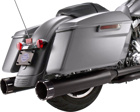 S&S MK45 Tracer Black Slip on Mufflers for 2017-2024 Harley Touring M8 550-0670