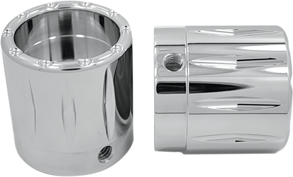 Avon Rival Chrome 1" Front Axle Nut Covers 2007-2020 Harley Dyna Touring Softail