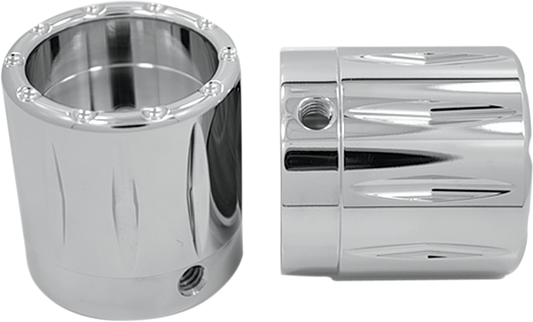 Avon Rival Chrome 1" Front Axle Nut Covers 2007-2020 Harley Dyna Touring Softail