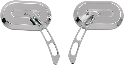 Drag Specialties Oval Pair Motorcycle Chrome Mirrors Harley Sportster Bagger