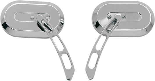 Drag Specialties Oval Pair Motorcycle Chrome Mirrors Harley Sportster Bagger
