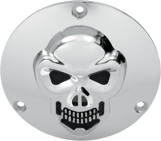 Drag Specialties Chrome 3-D Skull 3 Hole Derby Cover 69-99 Harley Davidson FXDL